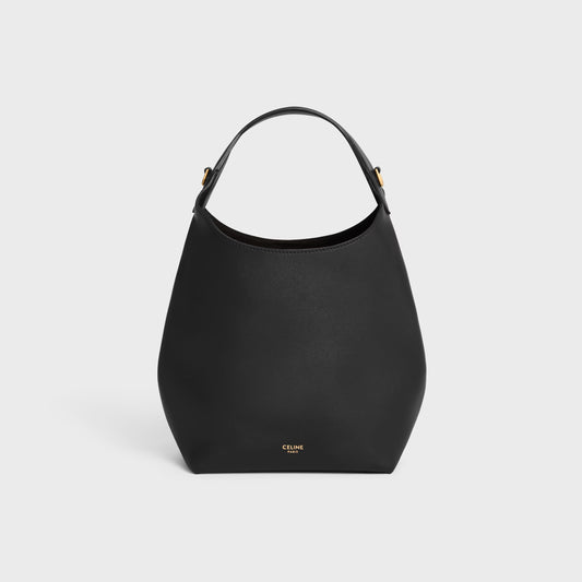 HOBO PICCOLA IN MORBIDA PELLE DI VITELLO LISCIA NERO