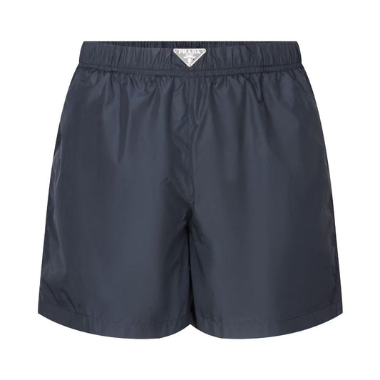 Costume da bagno in Tessuto Tecnico con Logo Blu Scuro