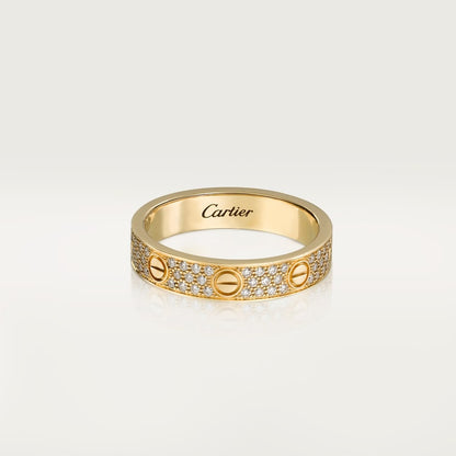 LOVE ring, small model, pavé, gold color