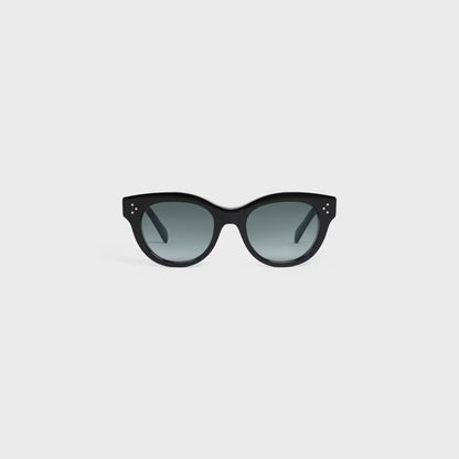 Occhiali da sole rotondi S332 in acetato nero donna