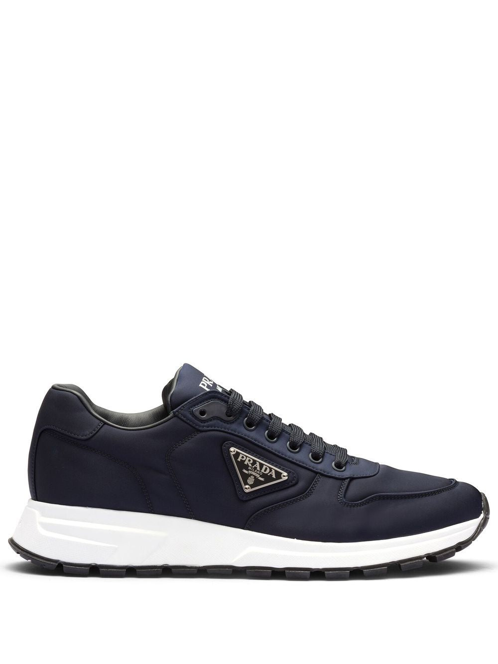 Sneakers basse con logo stampato blu navy