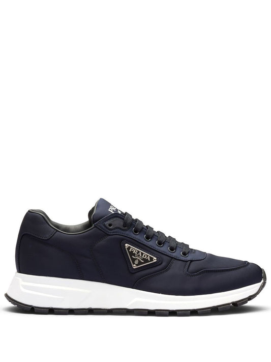 Sneakers basse con logo stampato blu navy