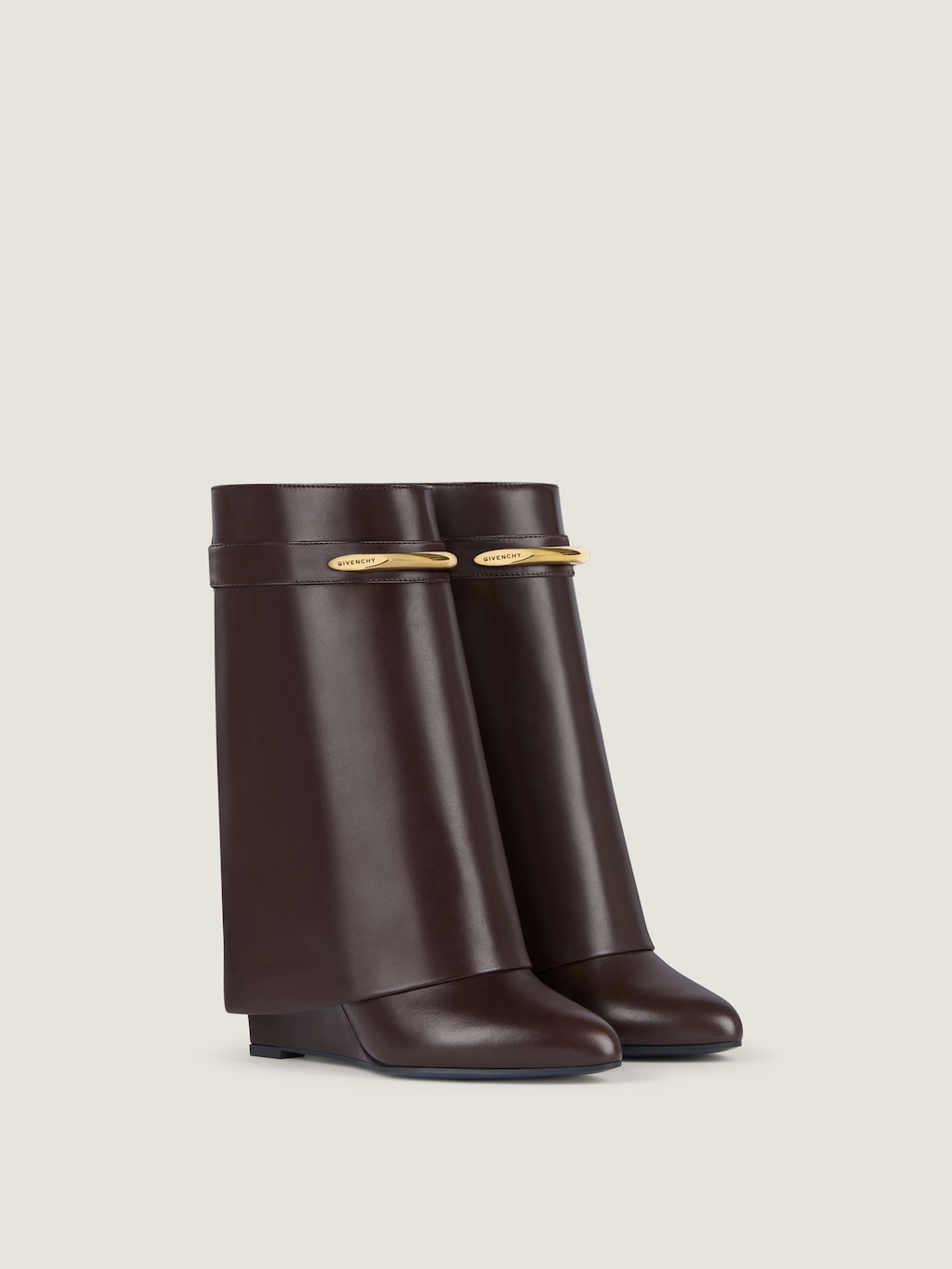 Ebony brown leather Shark ankle boots