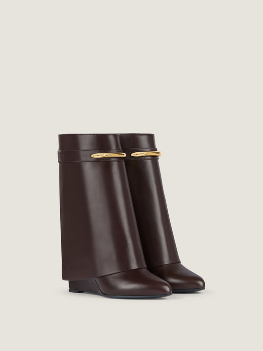 Stivaletti Shark in pelle marrone ebano