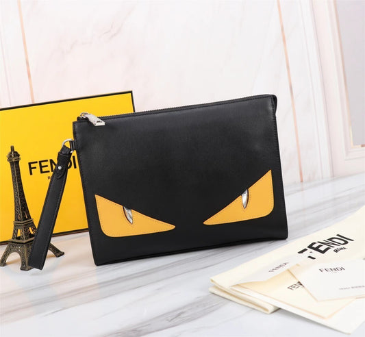 Borsa a marsupio Clutch nera e gialla