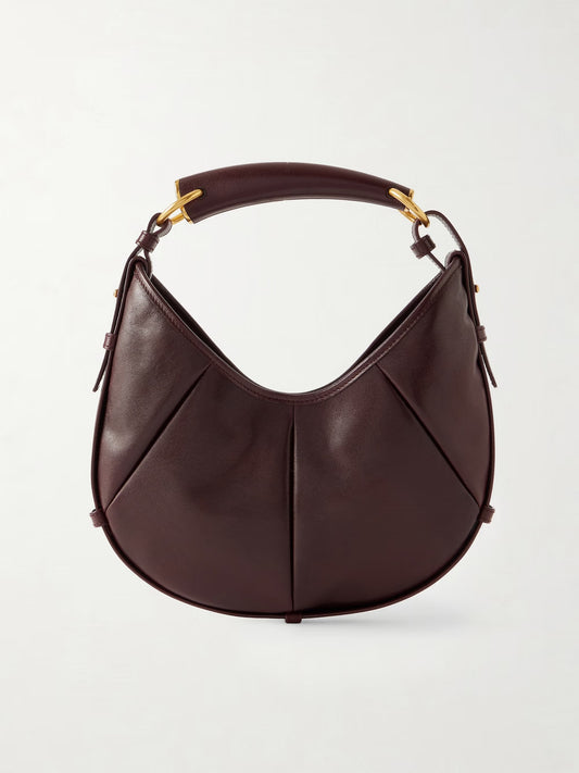 Borsa a tracolla in pelle a pannelli Mombasa bordeaux