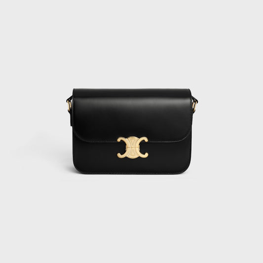 Triomphe Classique Tasche aus glänzendem Kalbsleder schwarz