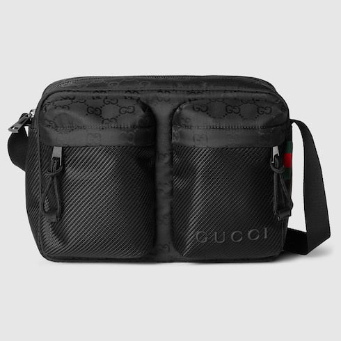 Borsa a tracolla Gucci Nexus misura piccola nylon nero