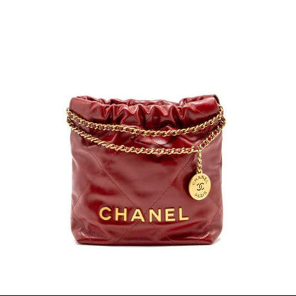 Mini 22 bag in red glossy calfskin