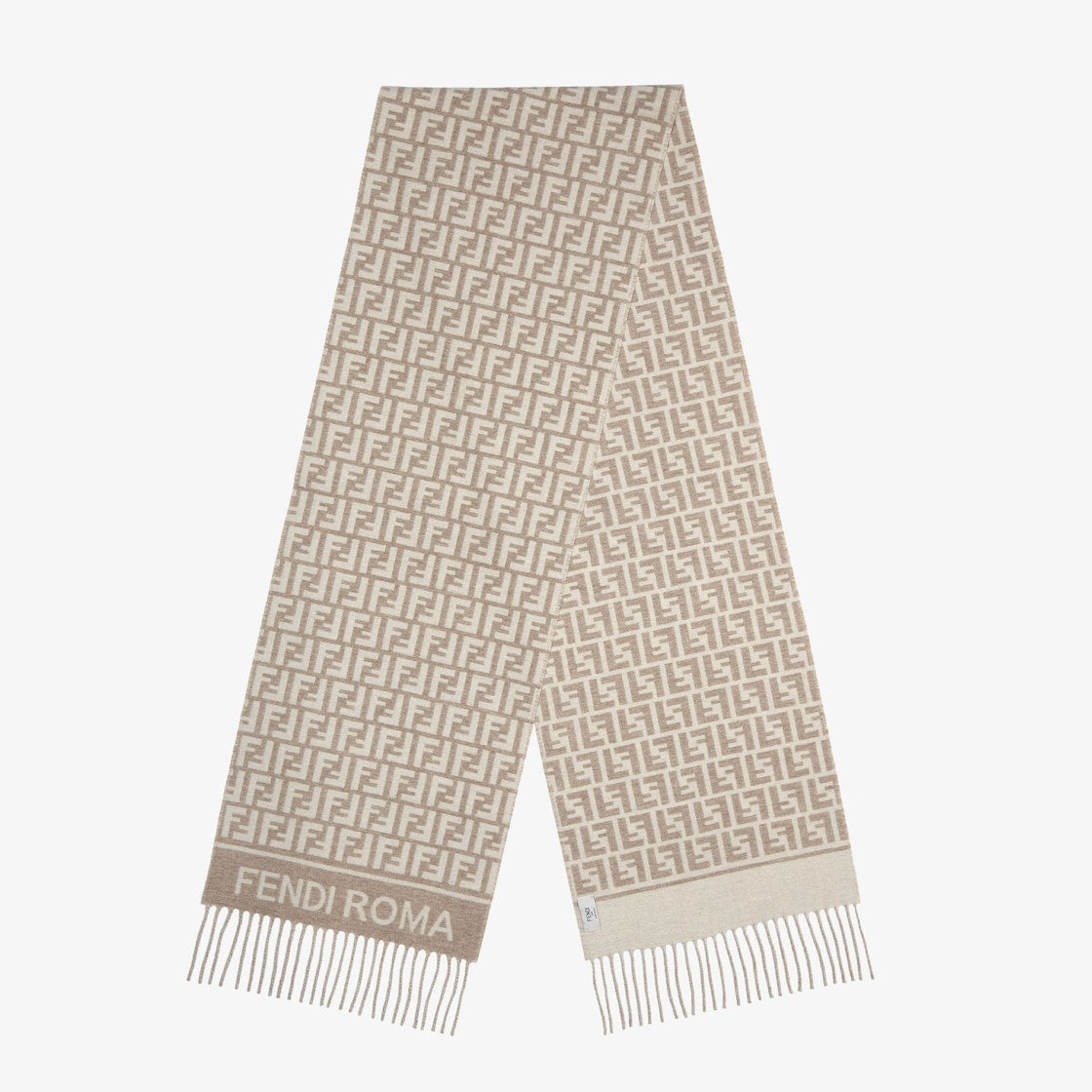 Women's taupe wool and cashmere scarf