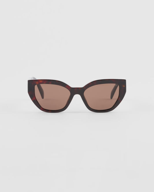 Occhiali da sole cat-eye con logo Marrone Caffè