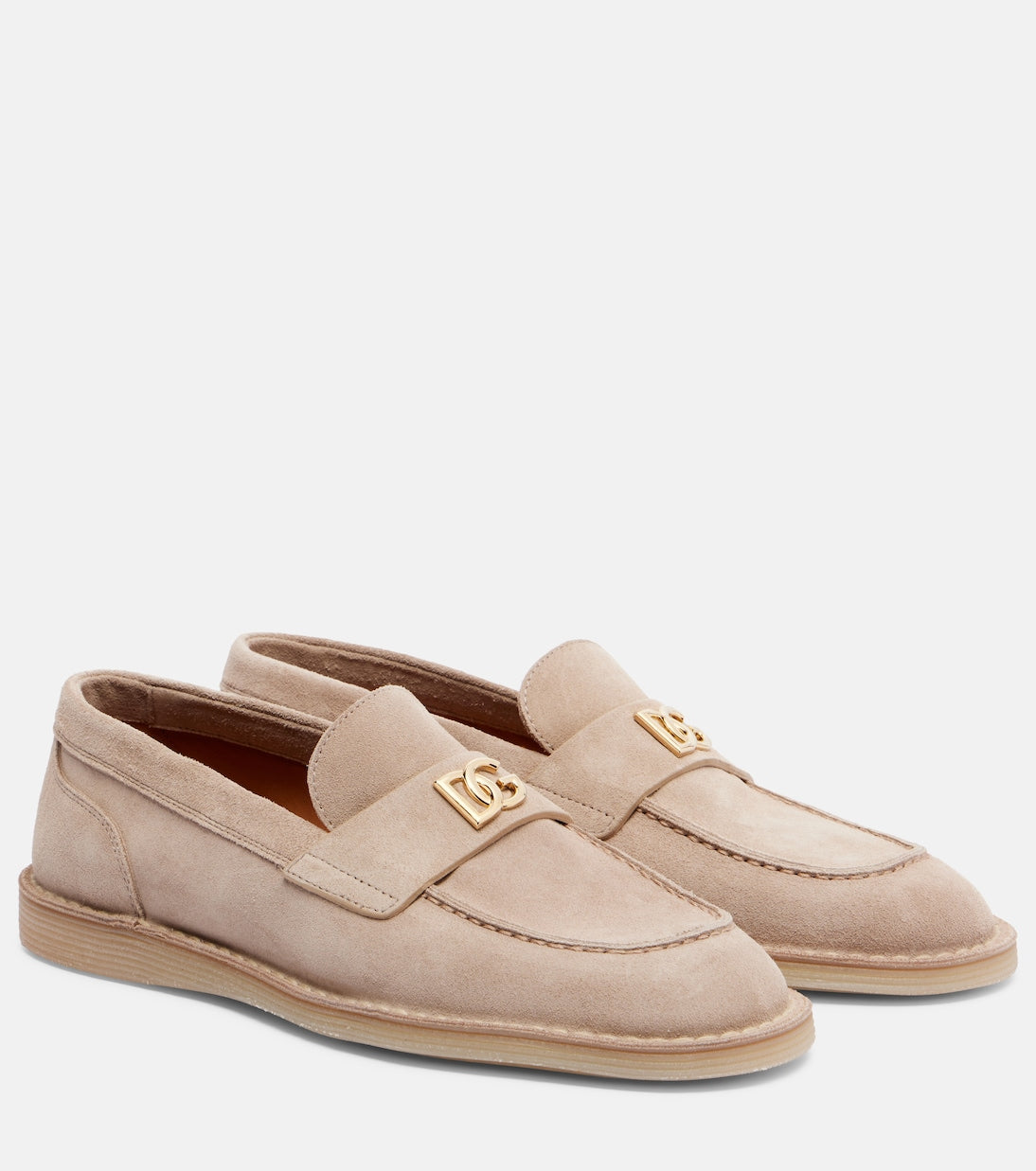 Beige suede DG loafers