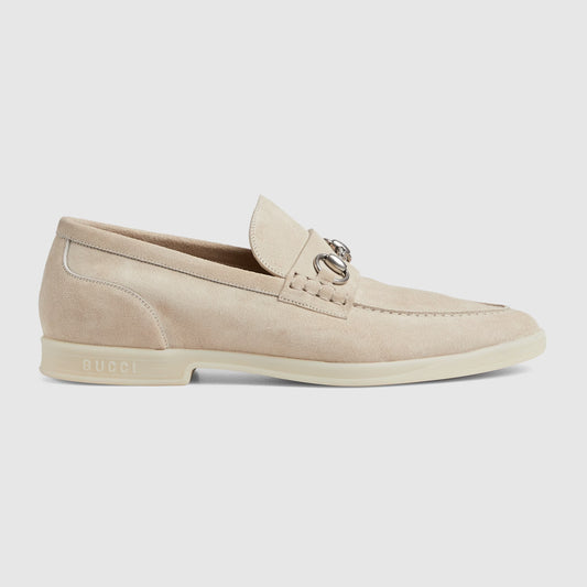 Mocassino uomo con Morsetto pelle scamosciata beige