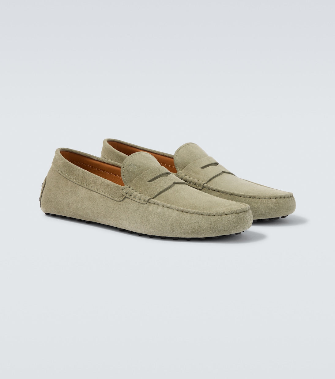 Green Suede Gommino Loafers