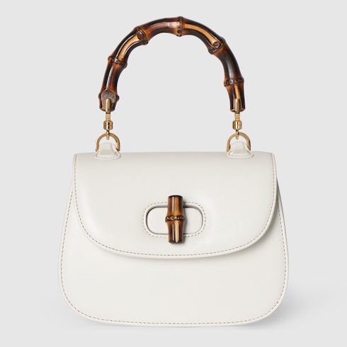 White leather GG Bamboo 1947 mini bag