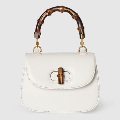 White leather GG Bamboo 1947 mini bag