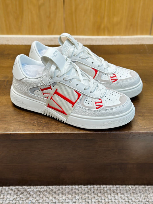 Sneakers VL7N in pelle bianca/rossa