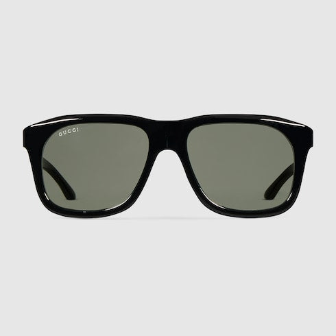 Men's black square sunglasses