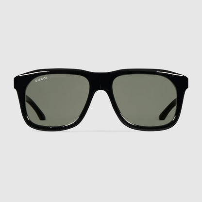 Men's black square sunglasses