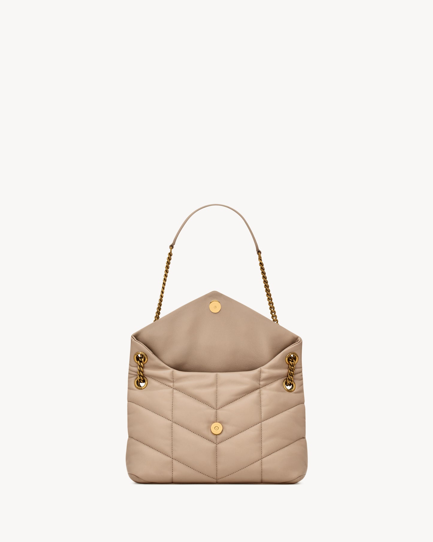 Puffer Small in dark beige lambskin