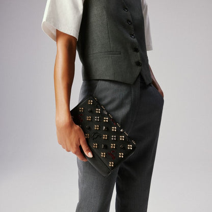 Pochette Paloma con borchie Loubinthesky nero