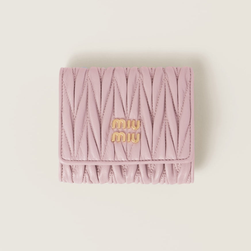 Small pink nappa leather wallet