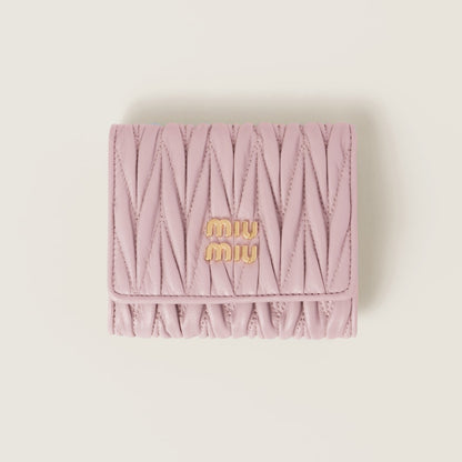 Small pink nappa leather wallet