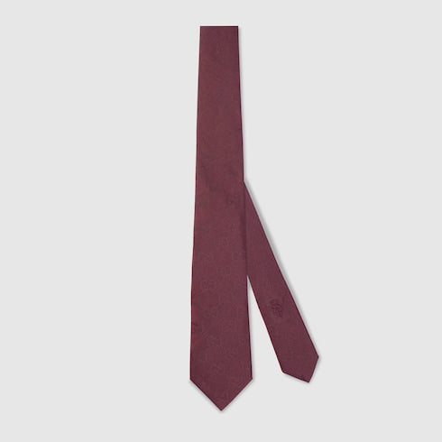 Cravatta in cotone e seta GG bordeaux
