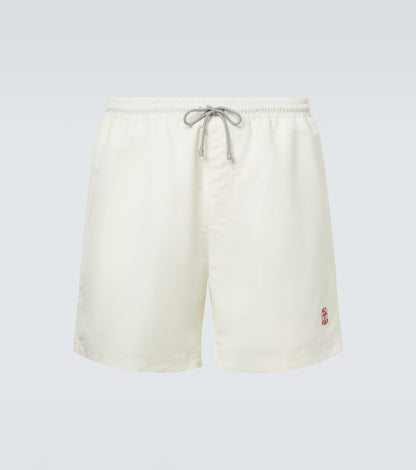 Costume da bagno bianco con logo rosso