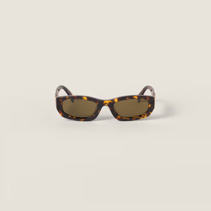 Miu Glimpse low-shape honey tortoiseshell sunglasses with Loden Green lenses
