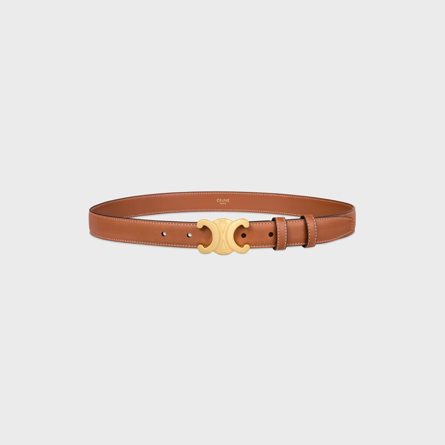 Cintura Triomphe da 25 MM in pelle di vitello naturale cuoio donna