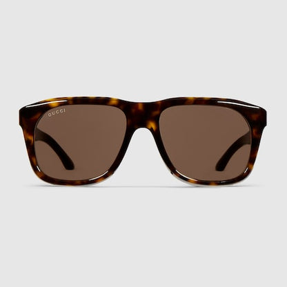 Men's dark brown tortoiseshell square sunglasses