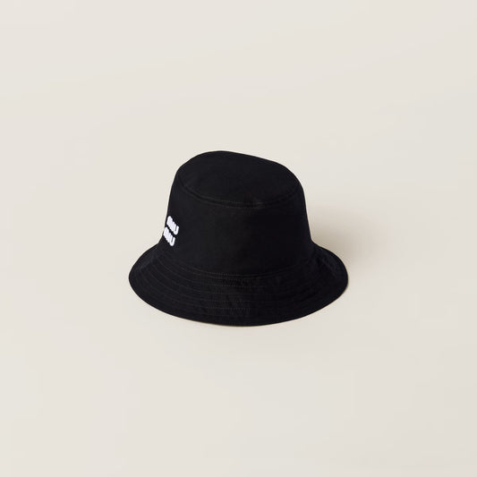 Cappello da pescatore in drill Nero/Bianco