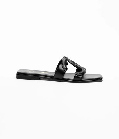 Sandali in pelle di agnello nera