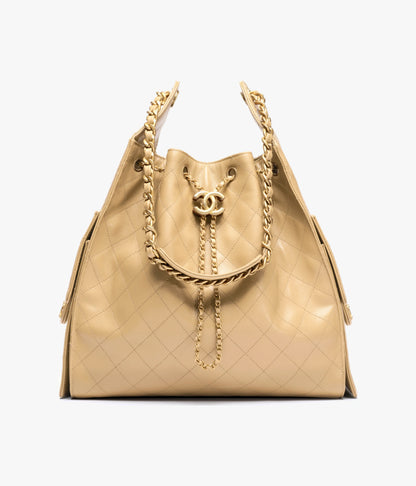 Borsa CHANEL 25 media beige scuro