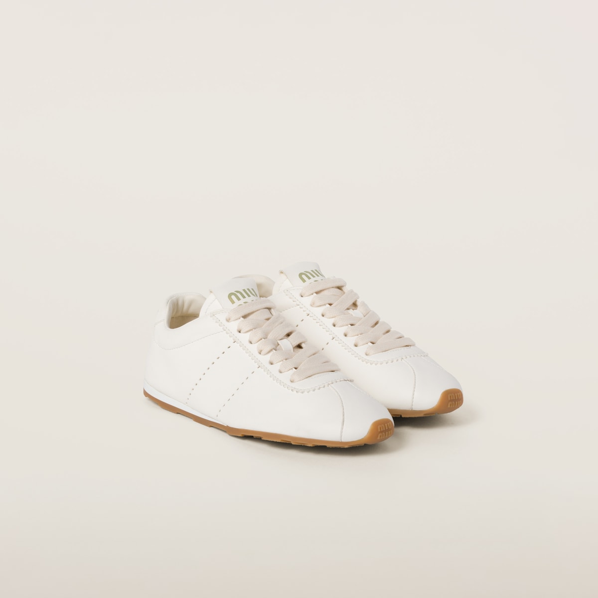 Ivory Nappa Leather Plume Sneakers