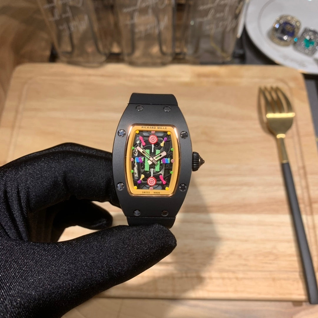 RM Skeleton Ceramic Case with Black Strap