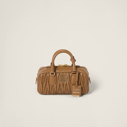 Arcadie regular bag in caramel quilted nappa leather