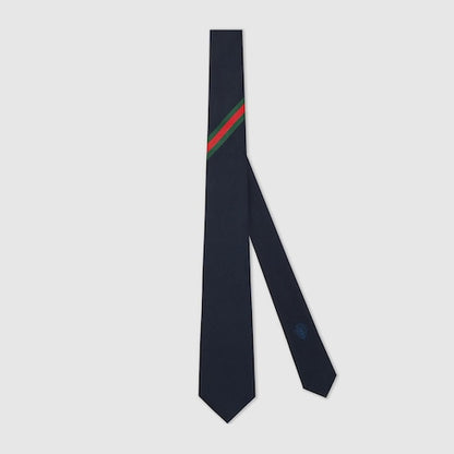 Web blue jacquard silk tie