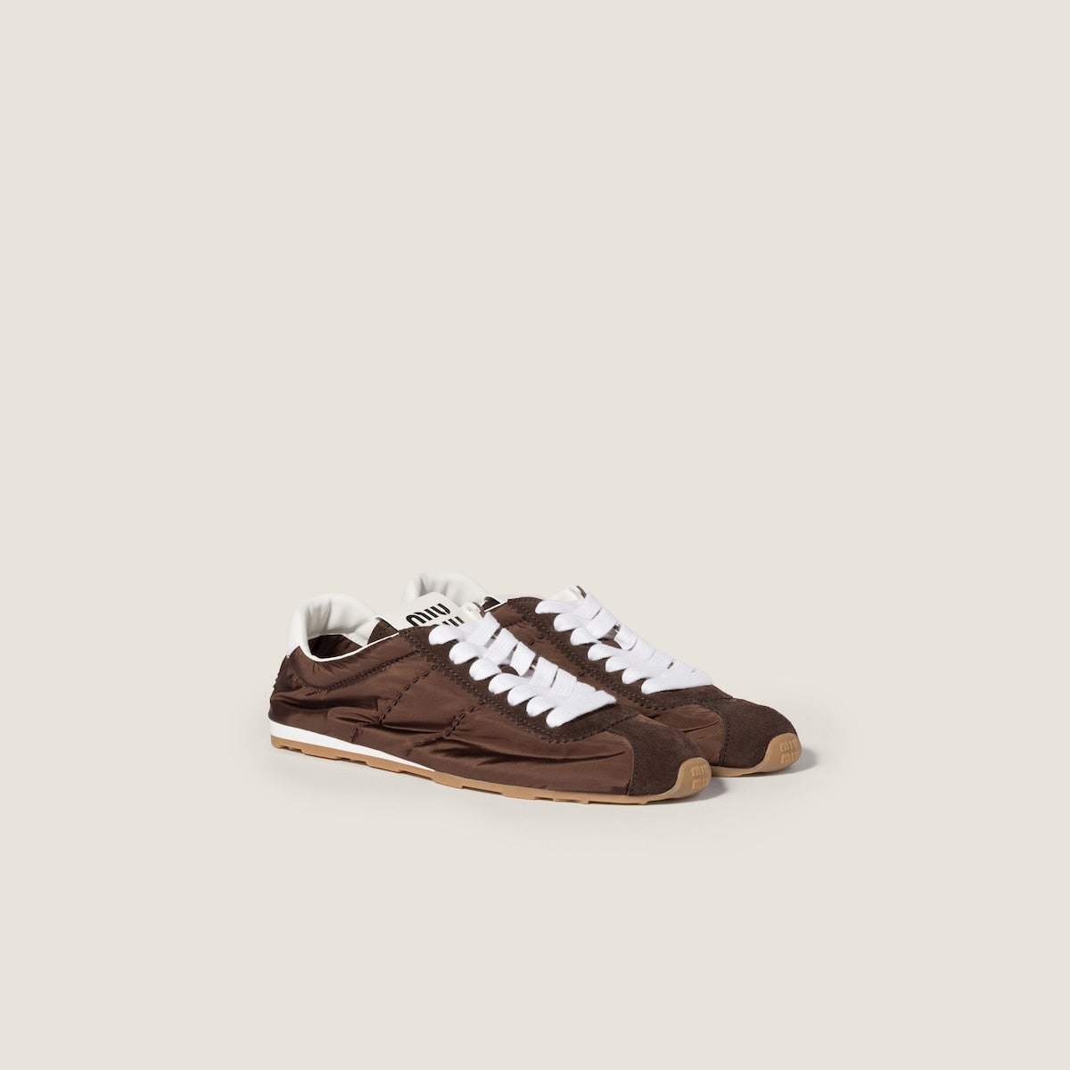 Plume sneakers in technical fabric and burnt suede