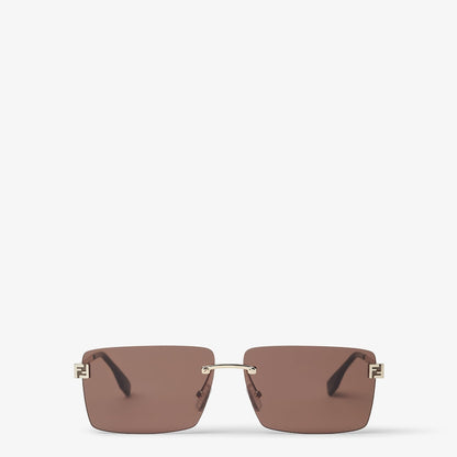 Sky Men's Gold-Tone Metal Sunglasses
