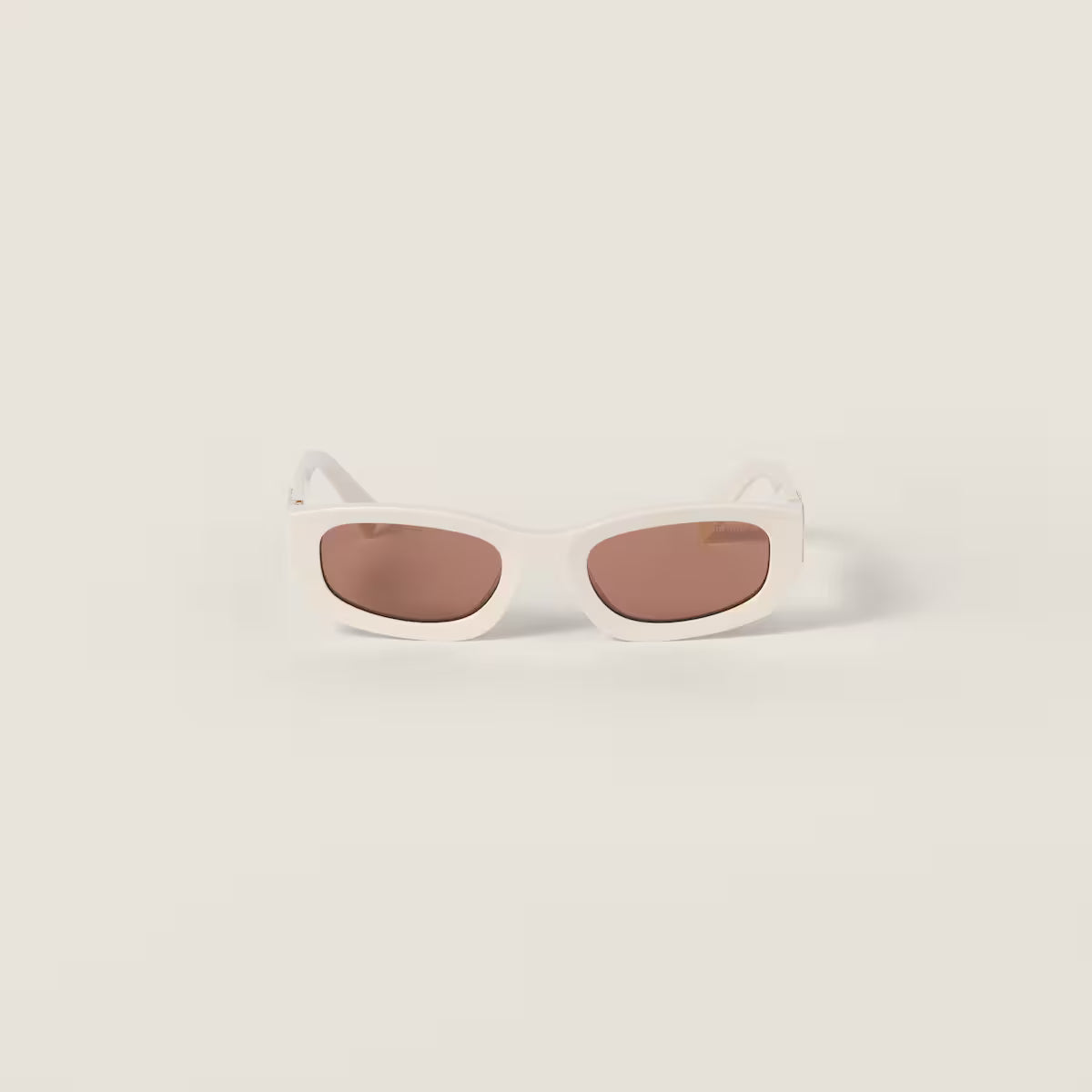 Miu Glimpse low-shape sunglasses milky white frame Chocolate lenses