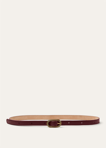 Women's Guilloché Oxblood/Gold Finishing Belt