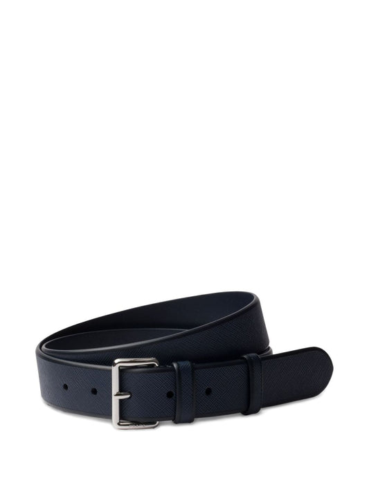 Cintura in pelle testurizzata nero