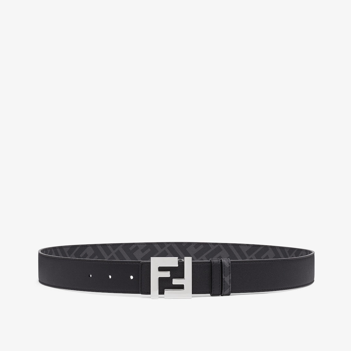 Men's reversible black leather belt