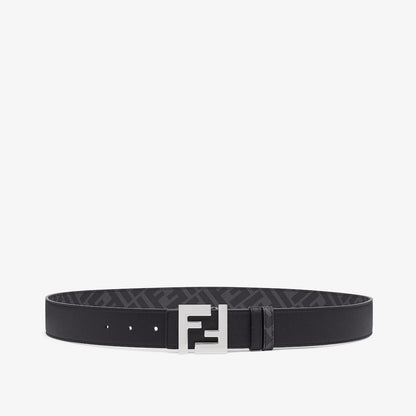 Men's reversible black leather belt