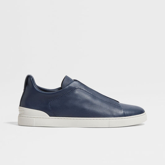 SECONDSKIN Sneakers in Blau/Weiß mit dreifacher Naht