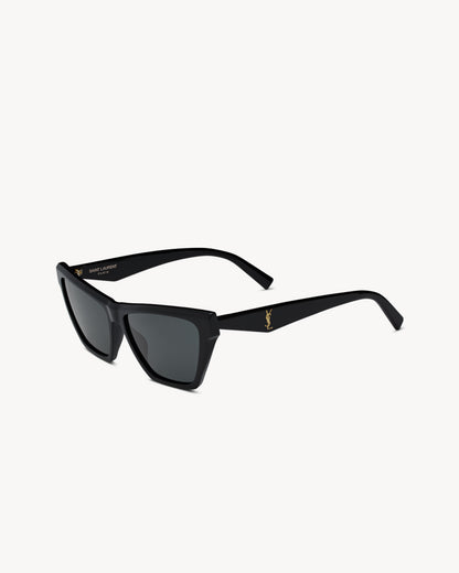 Women's rectangular cat-eye sunglasses with black acetate frame