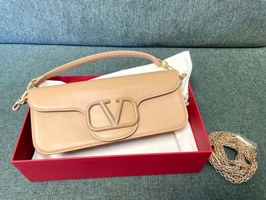 Borsa a tracolla in pelle di vitello Locò Beige