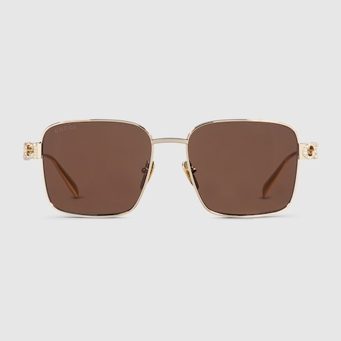 Occhiali da sole quadrati oro chiaro